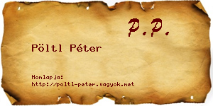 Pöltl Péter névjegykártya